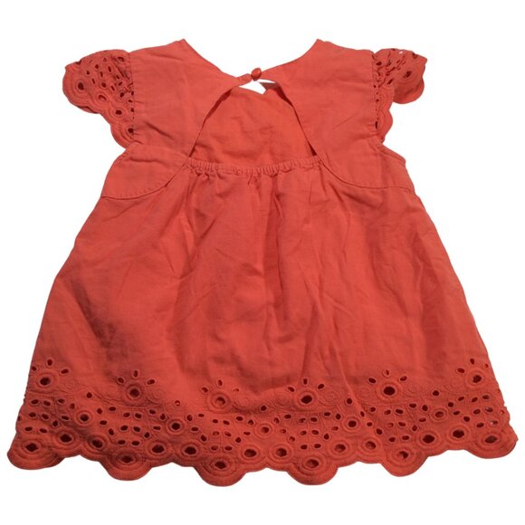 Orange Eyelet Blouse w/ Keyhole Back - Picture 2 of 2